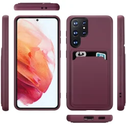 Samsung Galaxy S24 Ultra - Silikonhülle mit Kartenfach & Kameraschutz