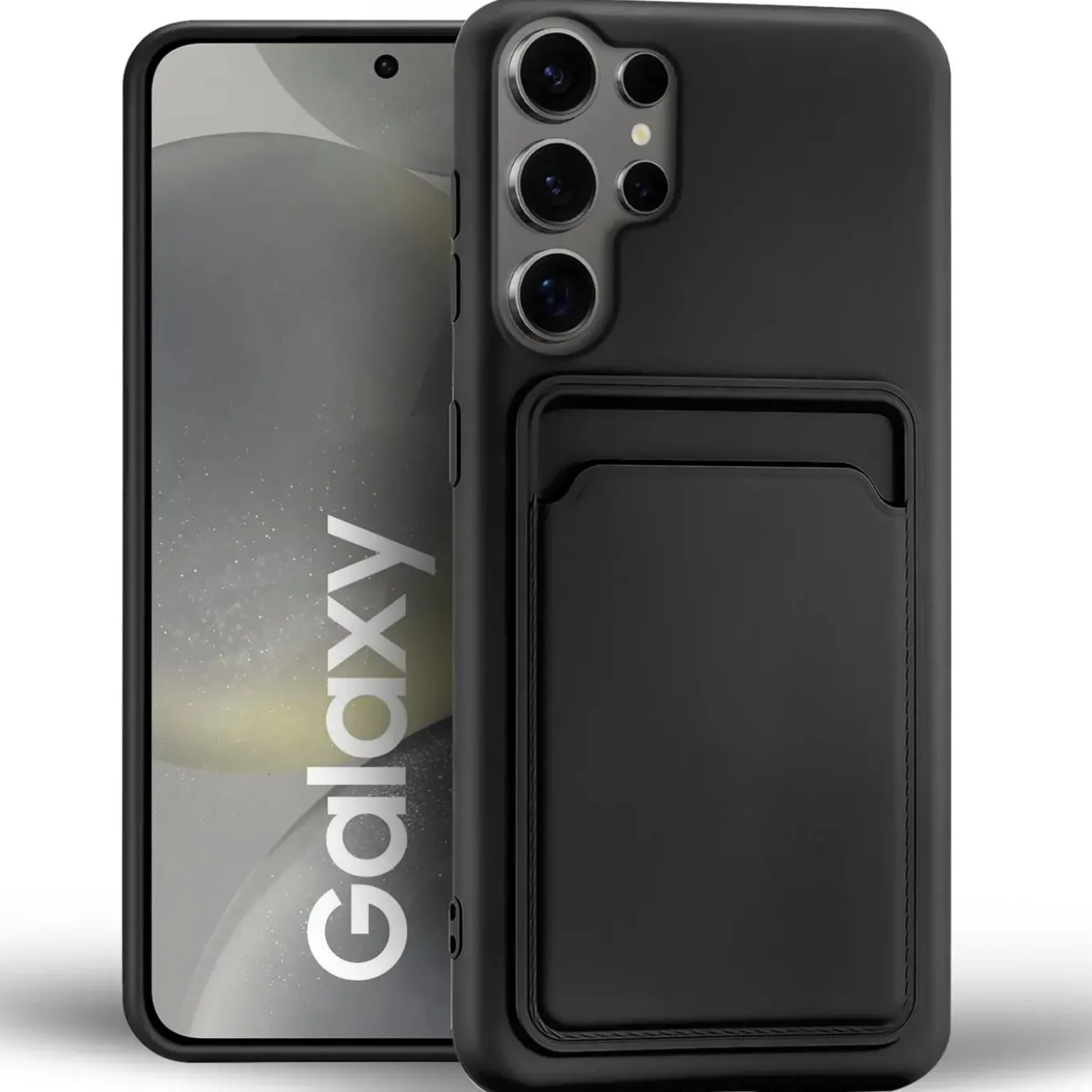 Samsung Galaxy S24 Ultra - Silikonhülle mit Kartenfach & Kameraschutz