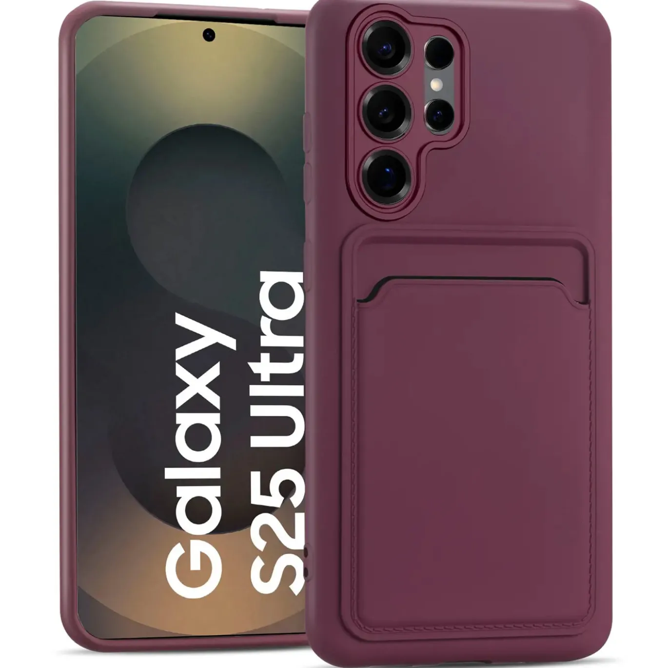Samsung Galaxy S25 Ultra - Silikonhülle mit Kartenfach & Kameraschutz