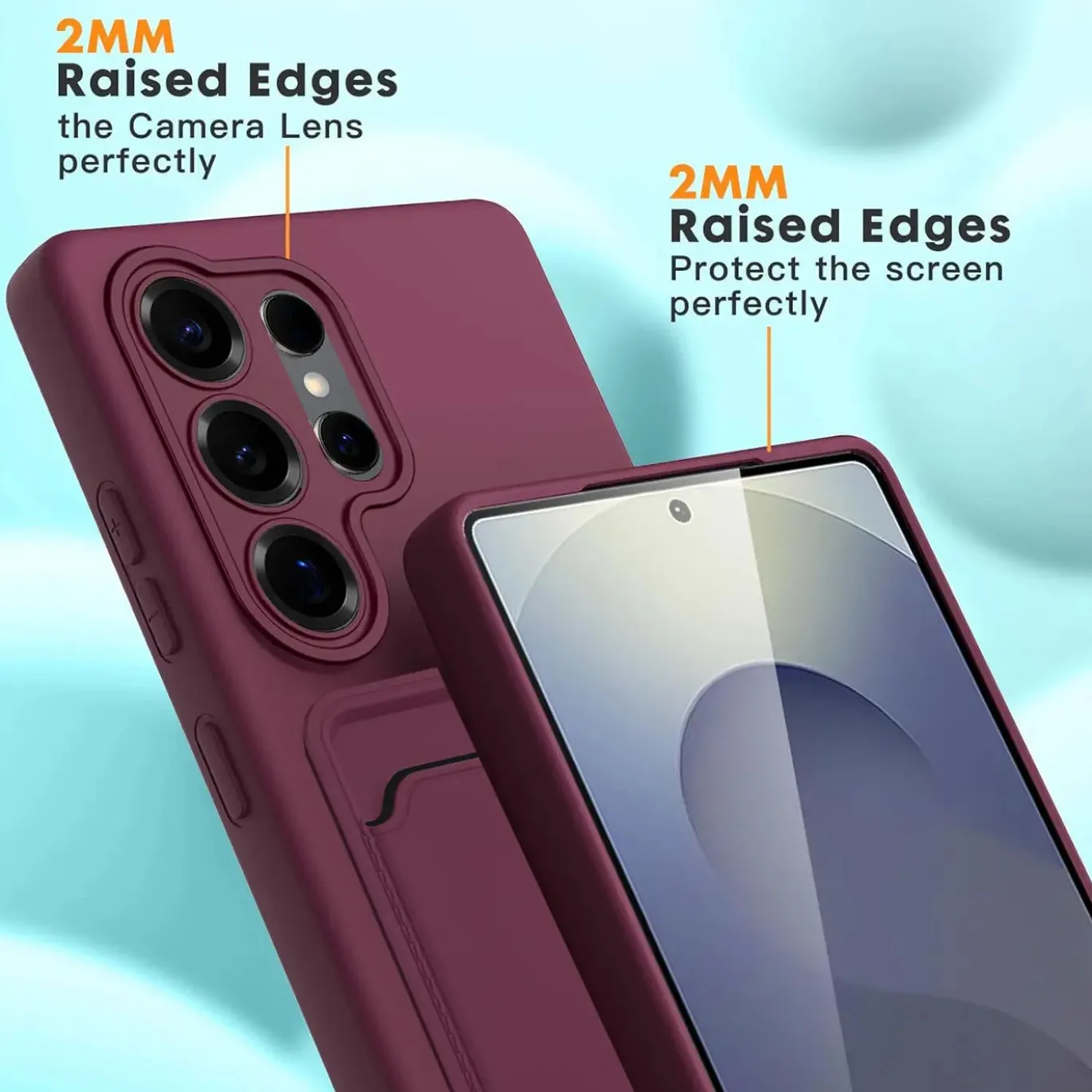 Samsung Galaxy S25 Ultra - Silikonhülle mit Kartenfach & Kameraschutz