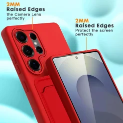 Samsung Galaxy S25 Ultra - Silikonhülle mit Kartenfach & Kameraschutz