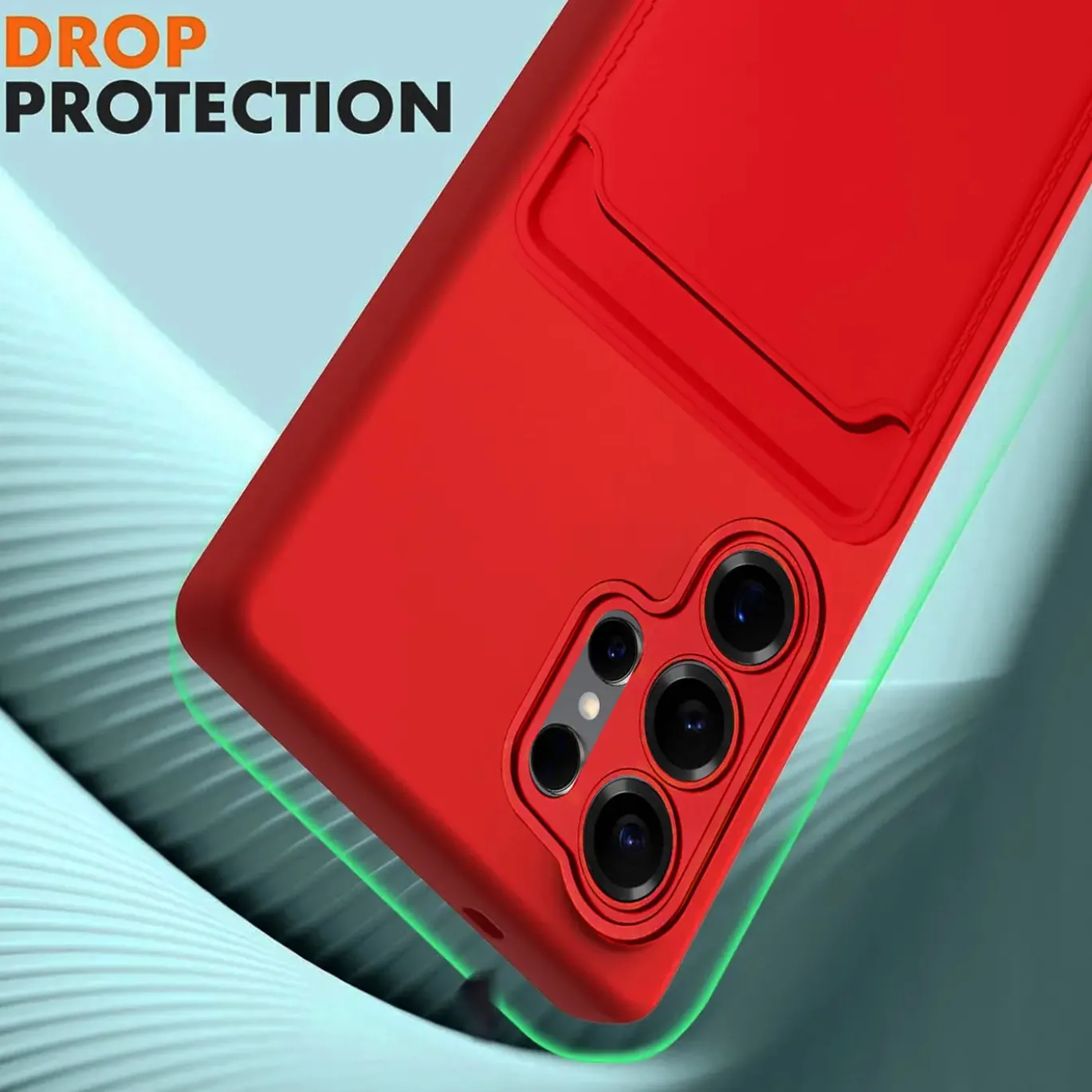 Samsung Galaxy S25 Ultra - Silikonhülle mit Kartenfach & Kameraschutz