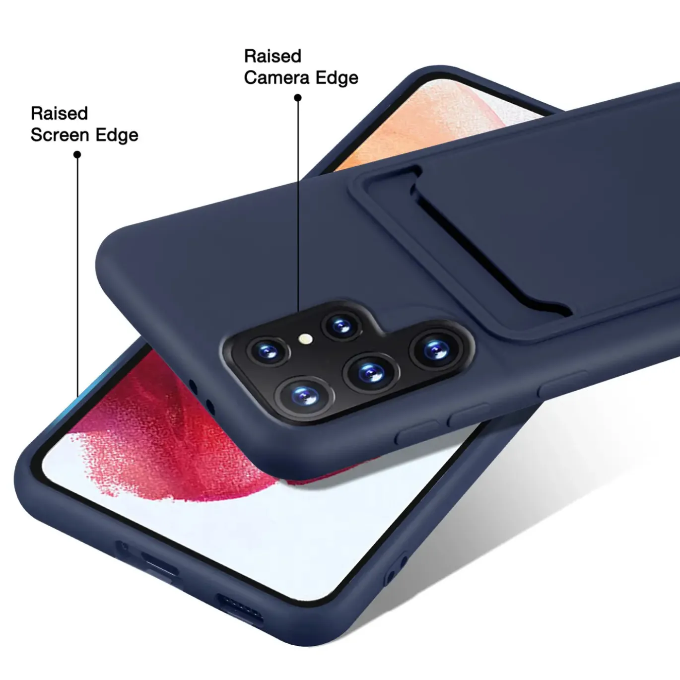 Samsung Galaxy S23 Ultra - Silikonhülle mit Kartenfach & Kameraschutz