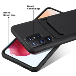 Samsung Galaxy S23 Ultra - Silikonhülle mit Kartenfach & Kameraschutz