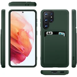 Samsung Galaxy S23 Ultra - Silikonhülle mit Kartenfach & Kameraschutz