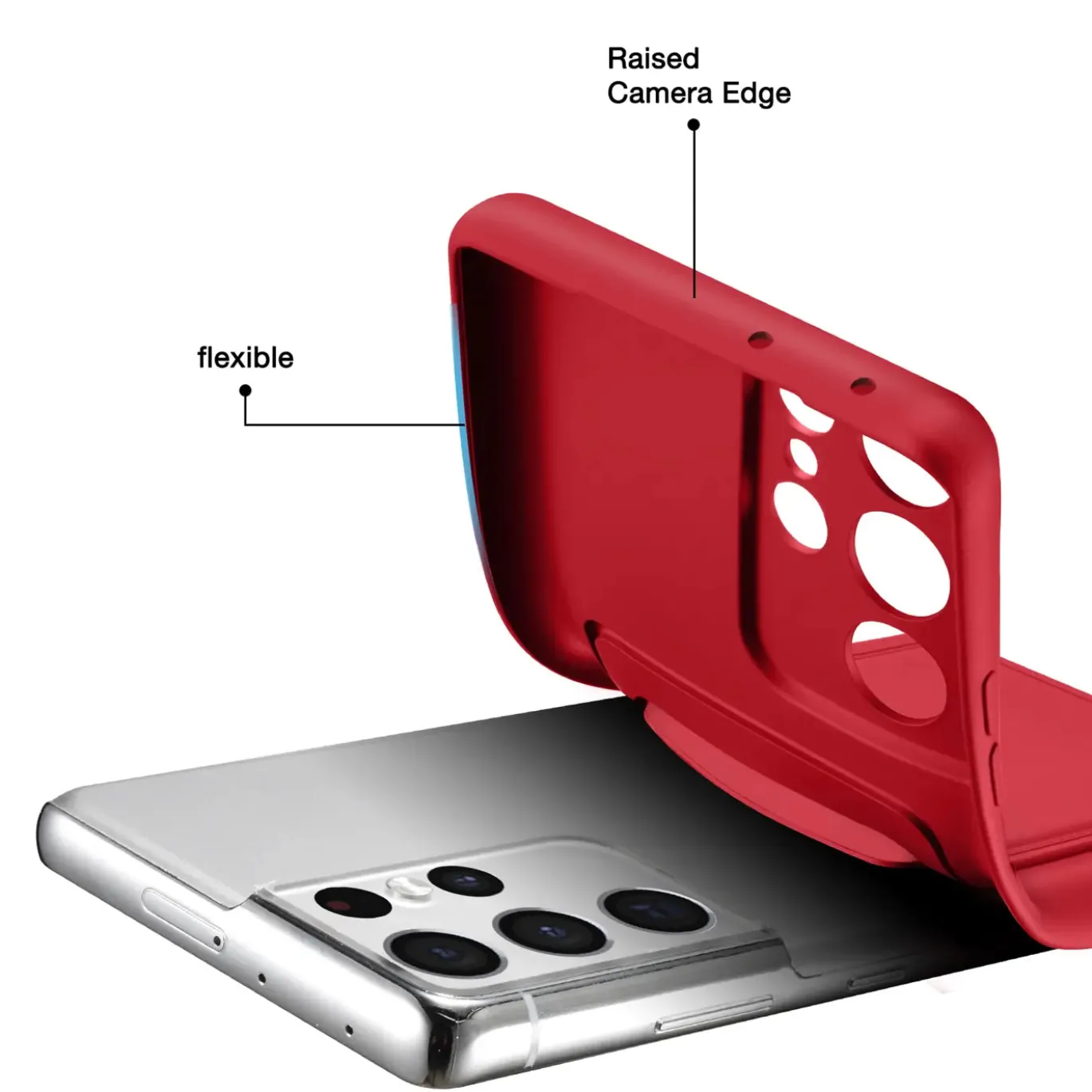 Samsung Galaxy S23 Ultra - Silikonhülle mit Kartenfach & Kameraschutz