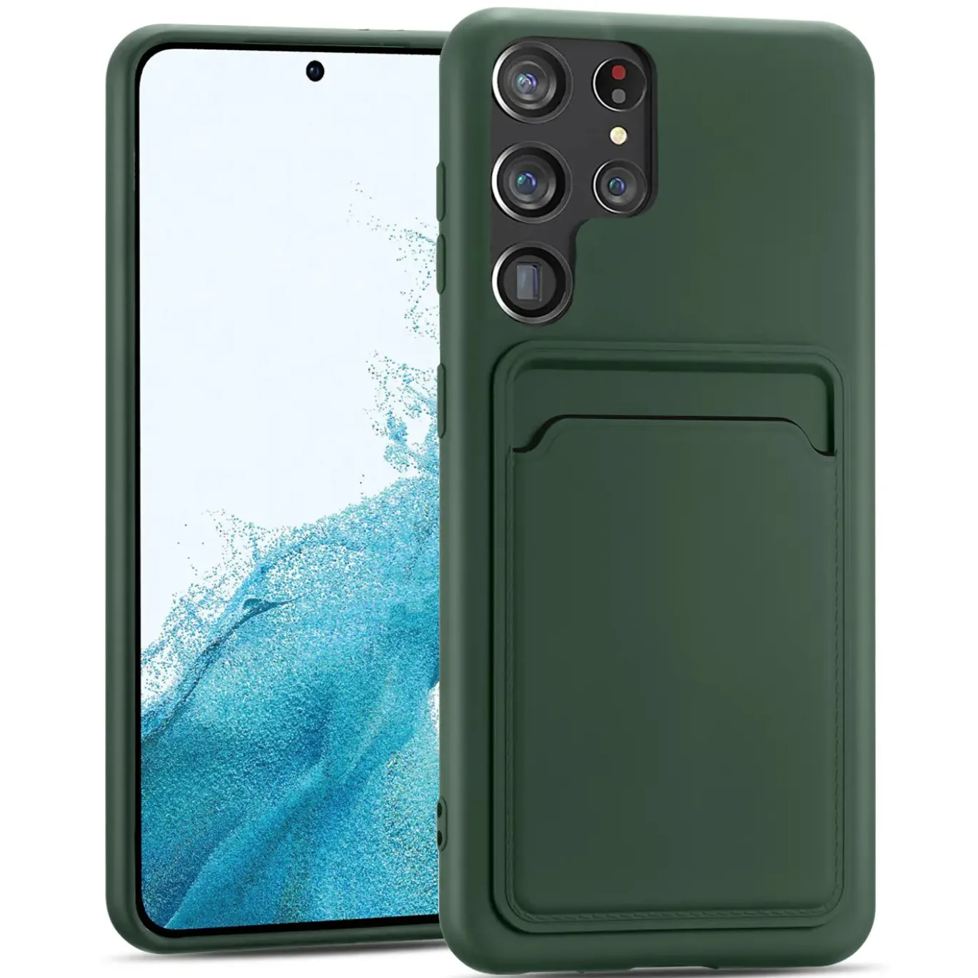 Samsung Galaxy S23 Ultra - Silikonhülle mit Kartenfach & Kameraschutz