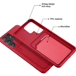 Samsung Galaxy S23 Ultra - Silikonhülle mit Kartenfach & Kameraschutz