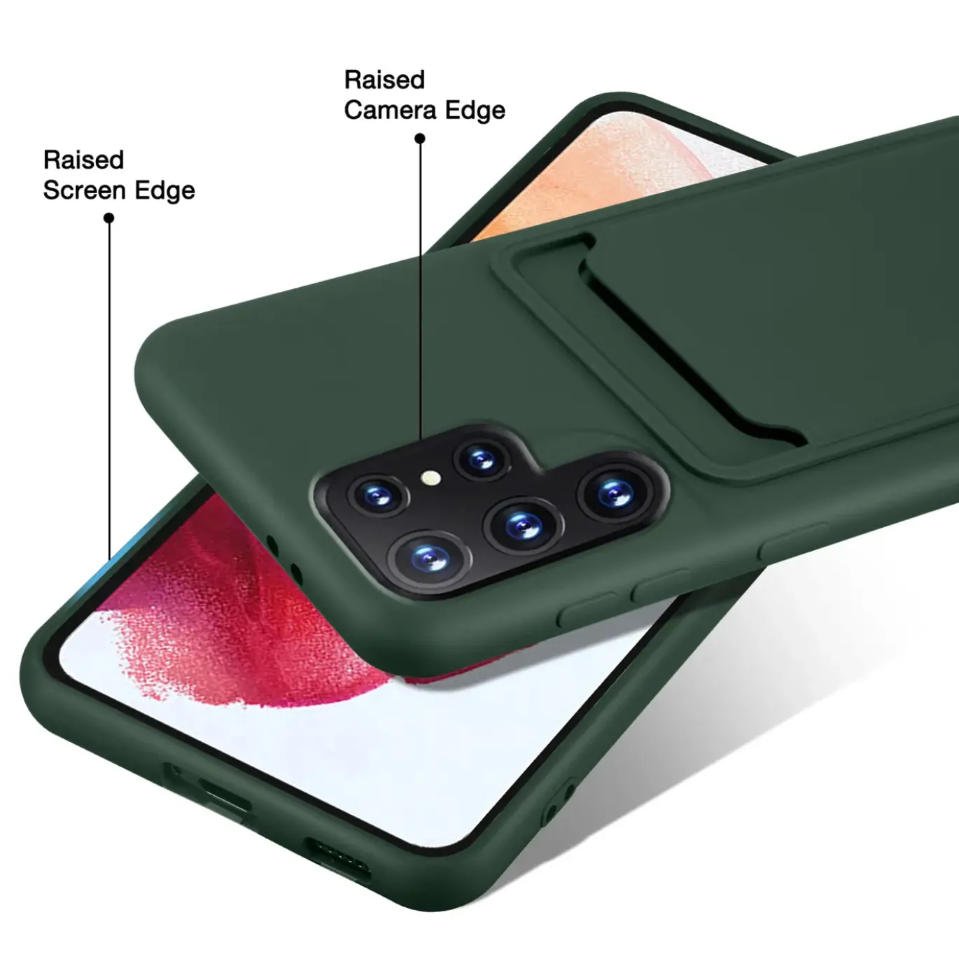 Samsung Galaxy S23 Ultra - Silikonhülle mit Kartenfach & Kameraschutz