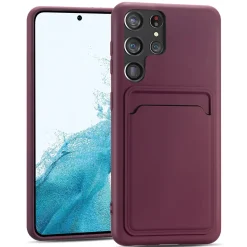 Samsung Galaxy S23 Ultra - Silikonhülle mit Kartenfach & Kameraschutz