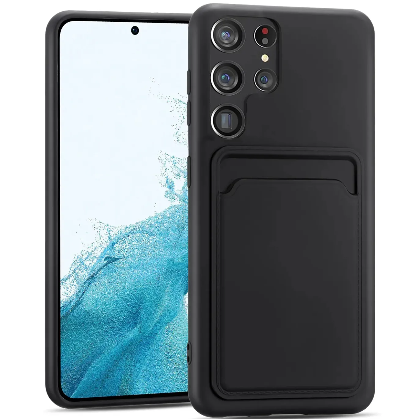 Samsung Galaxy S23 Ultra - Silikonhülle mit Kartenfach & Kameraschutz