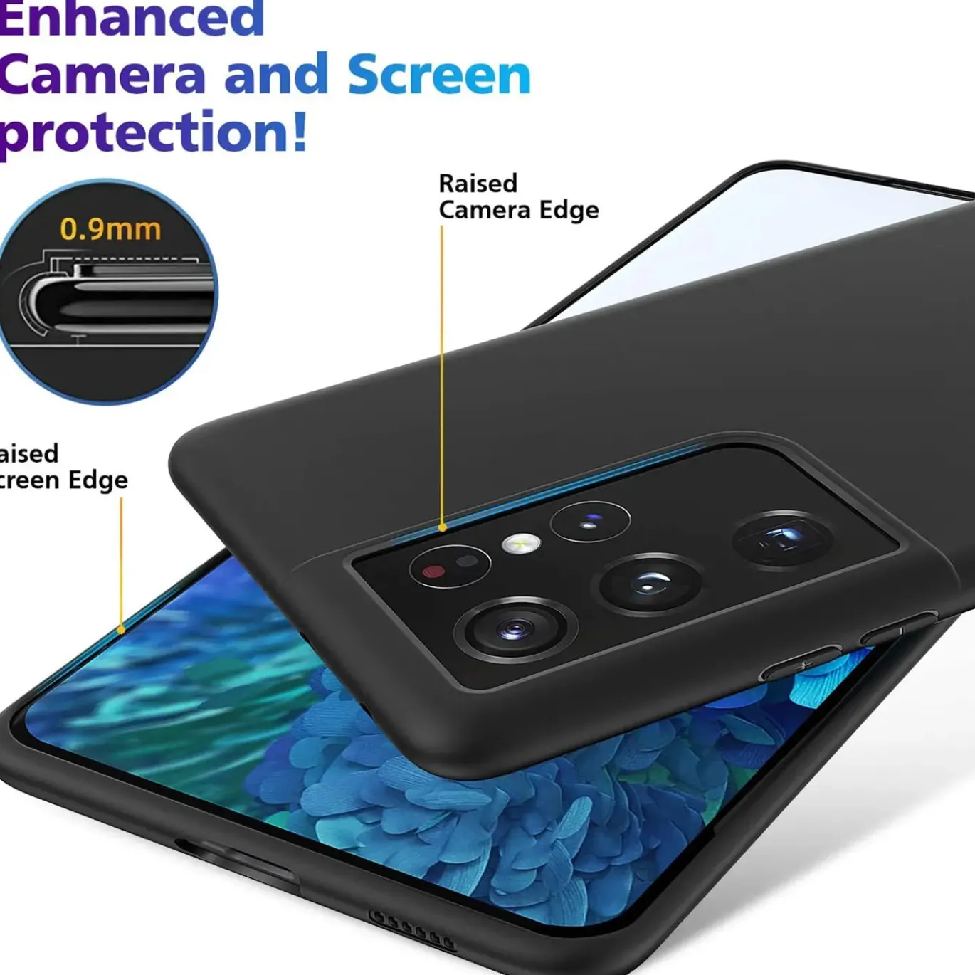 Samsung Galaxy S21 Ultra - Slim Silikon Backcover Schwarz