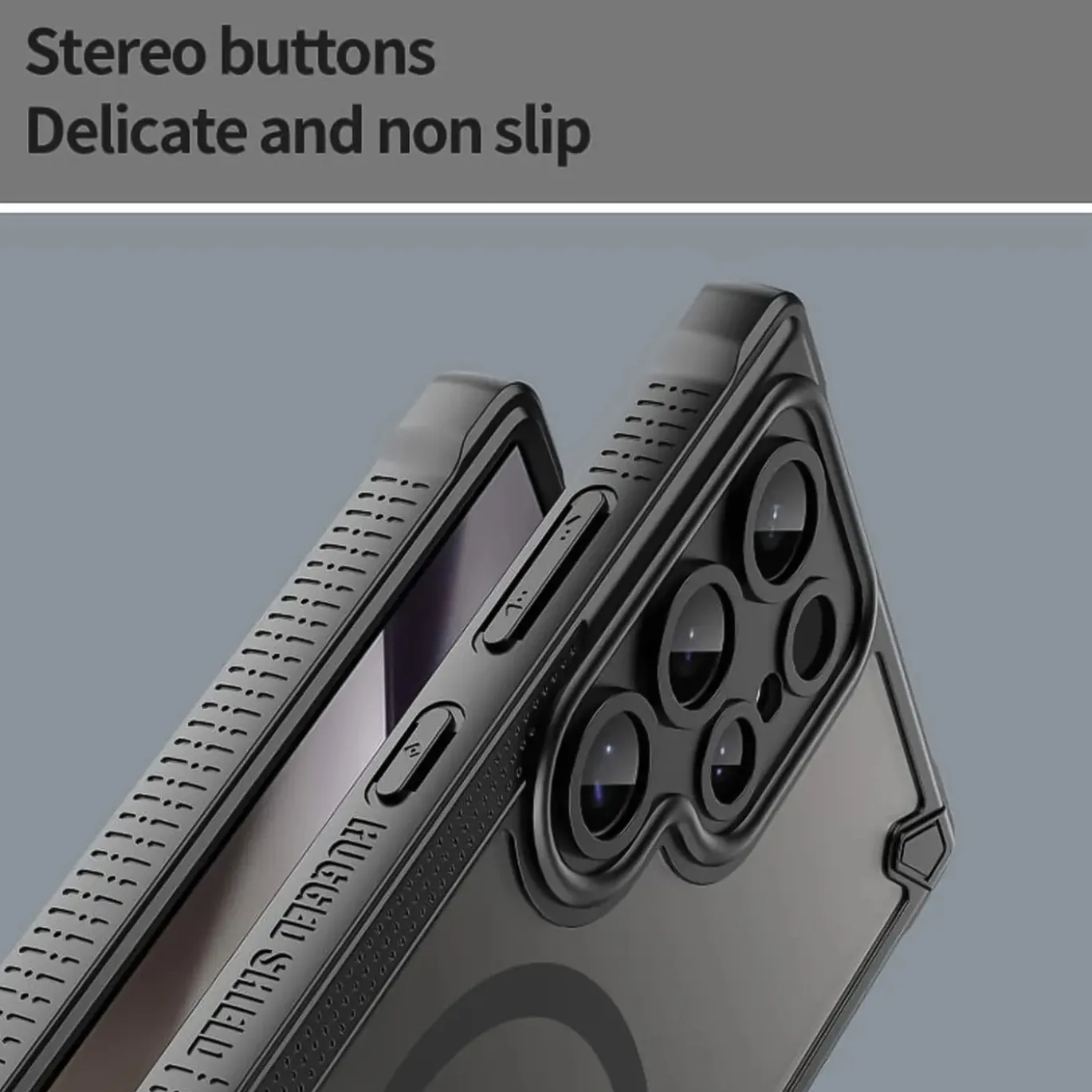Samsung Galaxy S25 Ultra - Stoßfestes MagSafe Case in Schwarz mit halbtransparenter Rückseite
