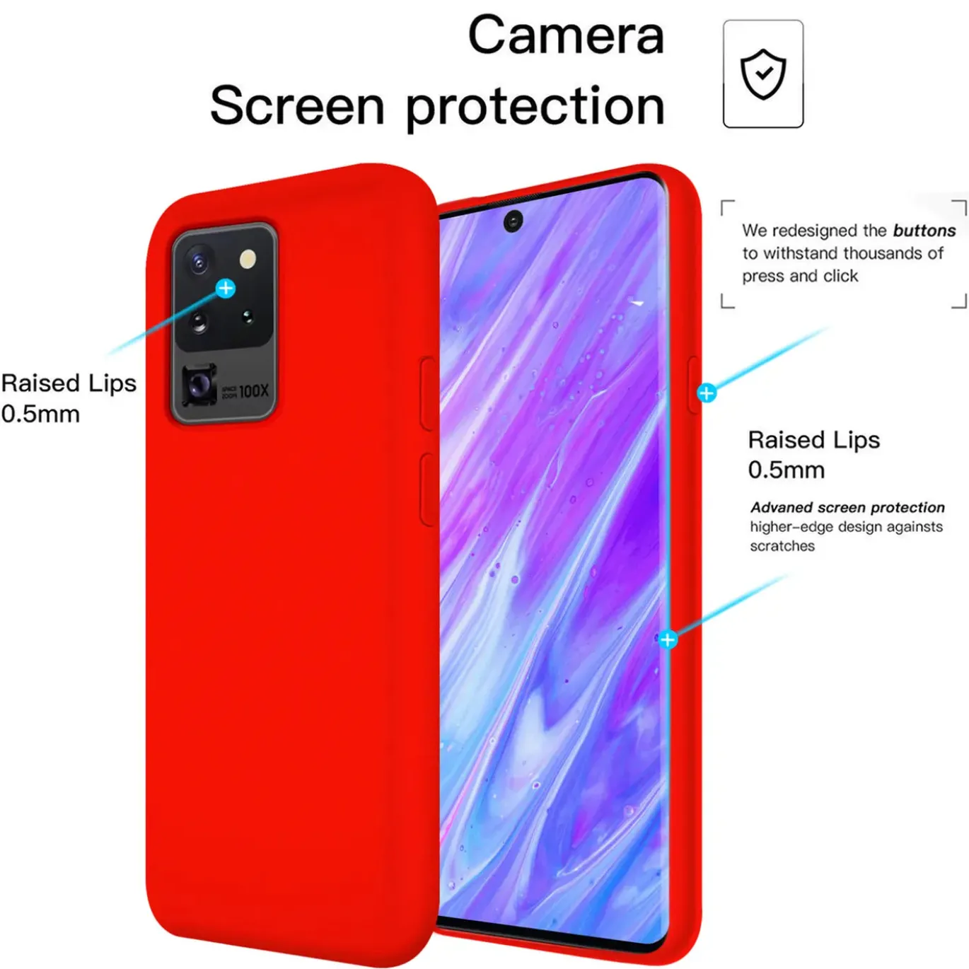 Samsung Galaxy S20 Ultra - Silikon Case mit Mikrofaser-Innenseite