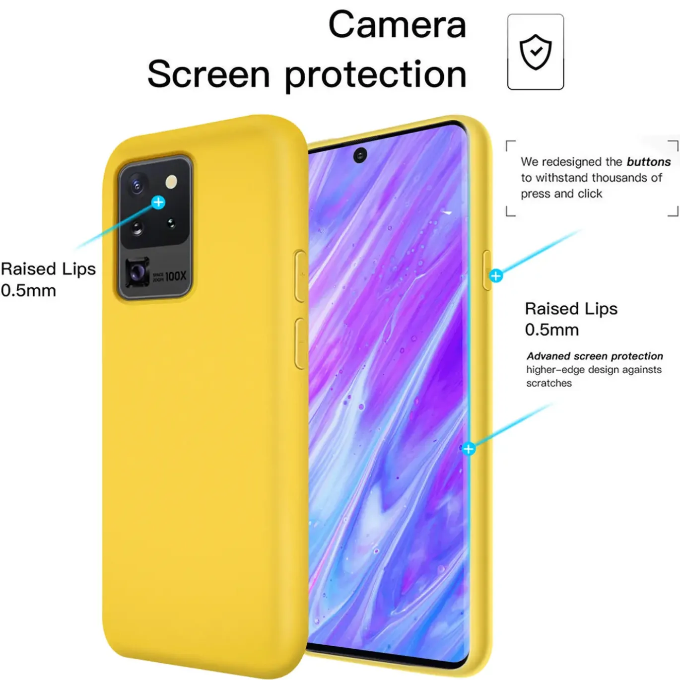 Samsung Galaxy S20 Ultra - Silikon Case mit Mikrofaser-Innenseite