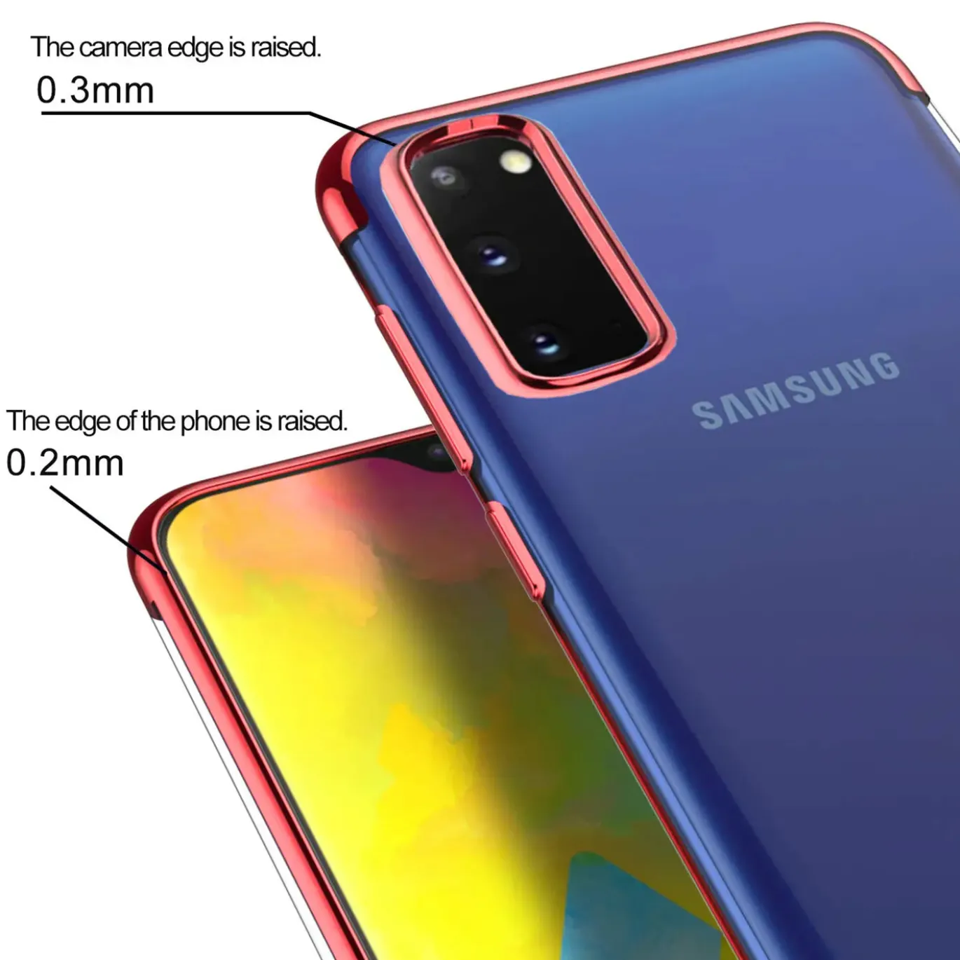 Samsung Galaxy S20 Ultra - Transparente Hülle mit Akzenten