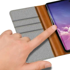 Samsung Galaxy S10e - Jeanslook Klapphülle mit Kartenfach