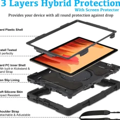 Samsung Galaxy Tab A7 10.4 - Armor Case mit Ständer & Schultergurt