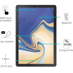 Samsung Galaxy Tab S4 10.5 - Panzerglas gehärtet für Display
