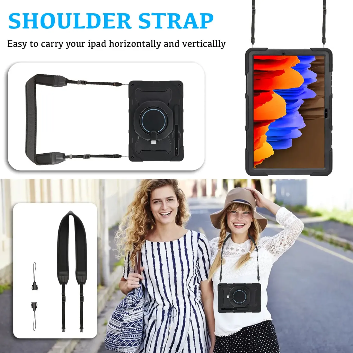 Samsung Galaxy Tab S8 Ultra - Armor Case mit Ständer & Schultergurt