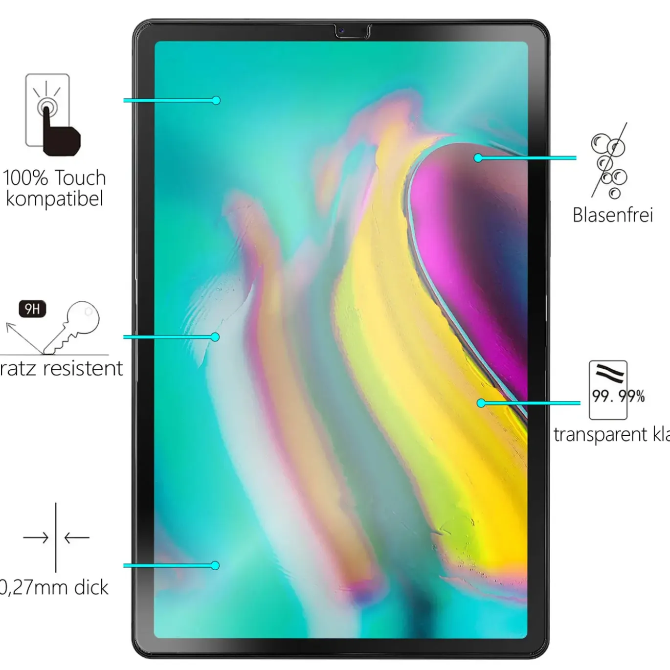 Samsung Galaxy Tab S5e 10.5 - Panzerglas gehärtet für Display