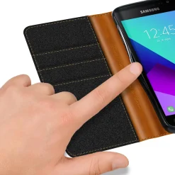 Samsung Galaxy Xcover 4 - Jeanslook Klapphülle mit Kartenfach
