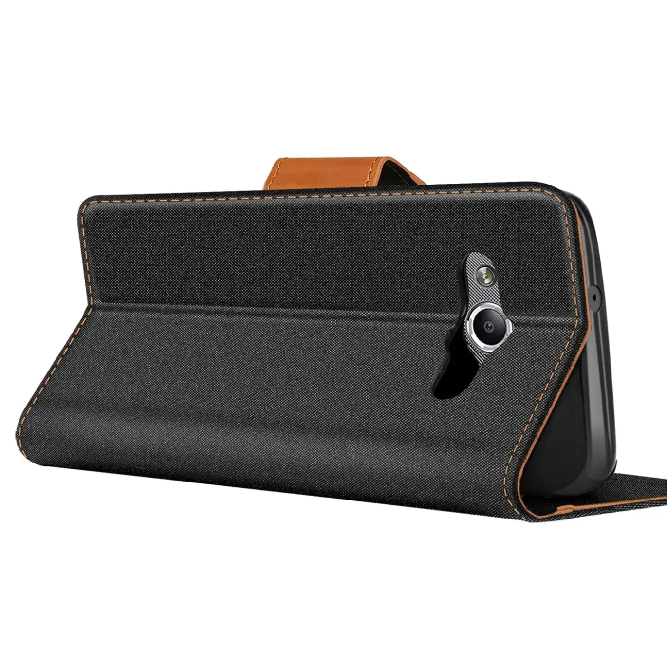 Samsung Galaxy Xcover 3 - Jeanslook Klapphülle mit Kartenfach