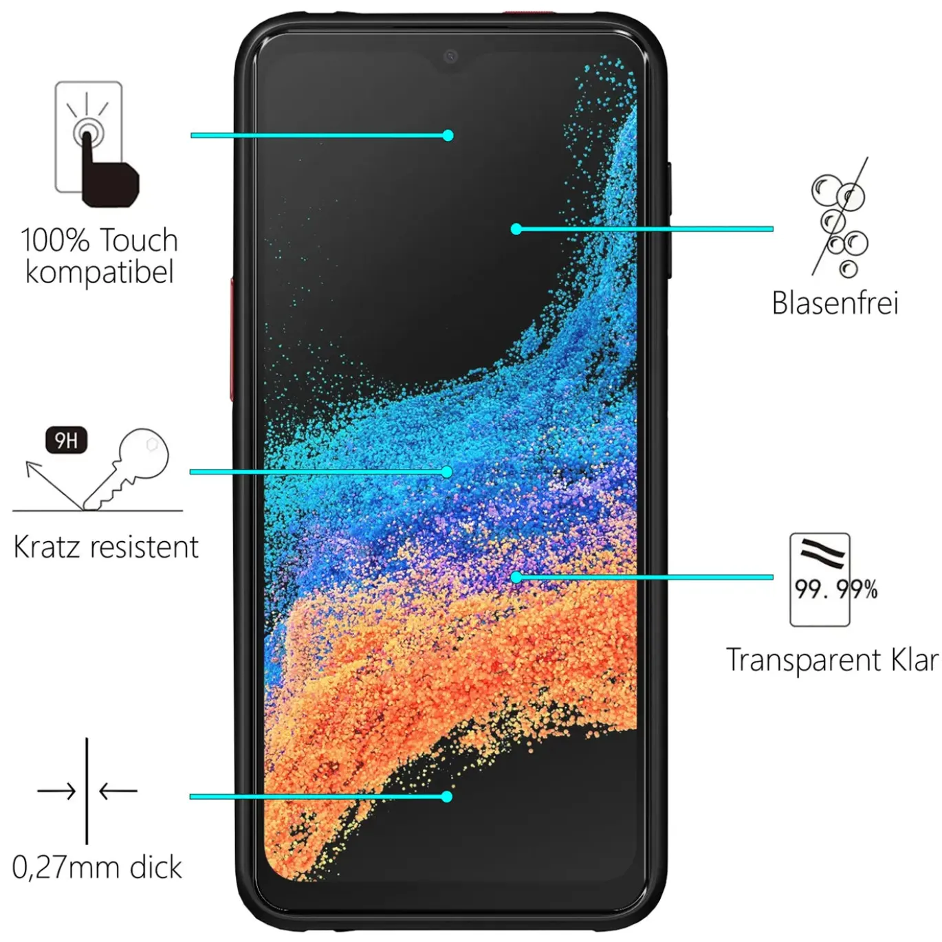 Samsung Galaxy XCover 6 Pro - 2x 9H Panzer Glasfolie, Displayfolie