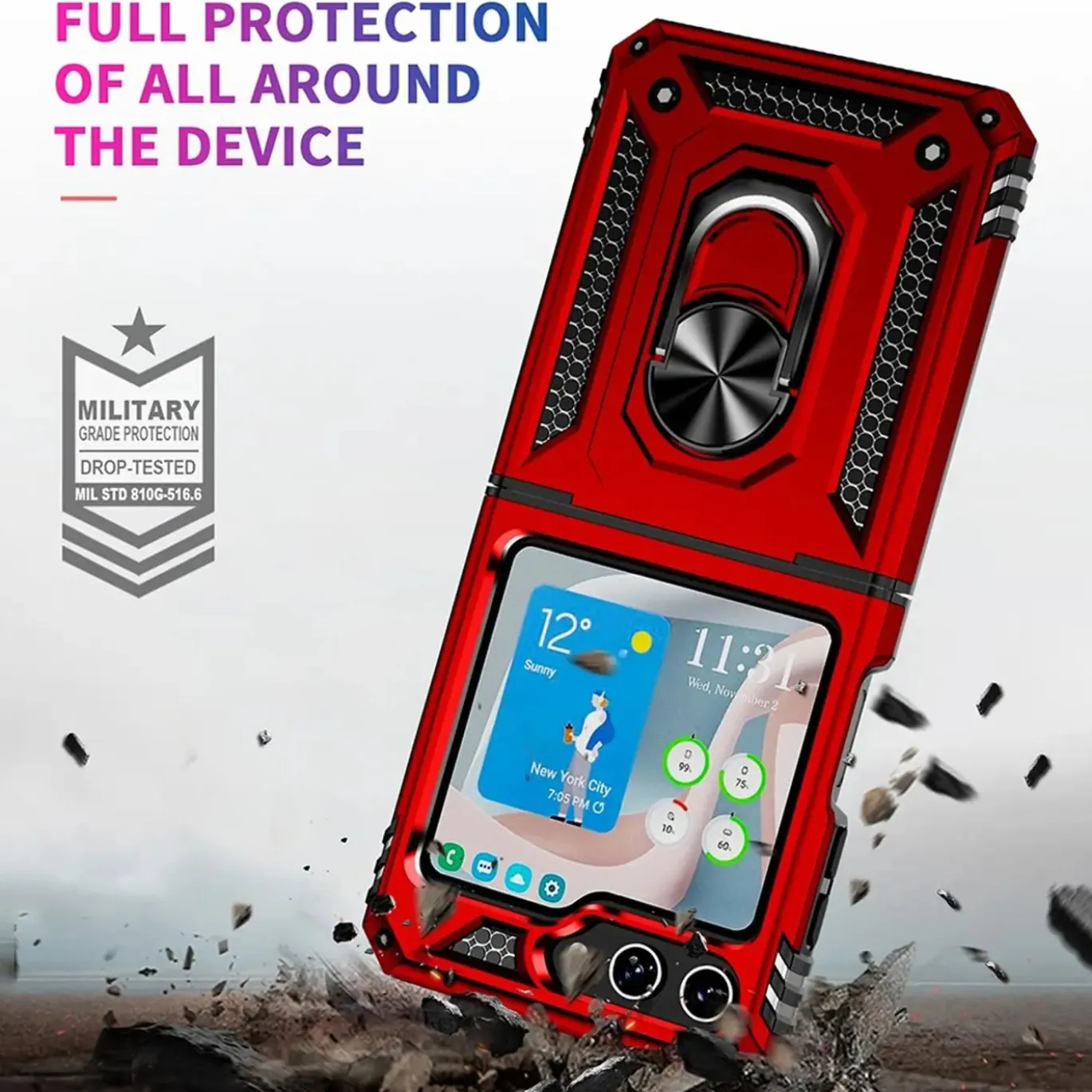 Samsung Galaxy Z FLIP 5 - Outdoor Hardcase mit Ringhalter