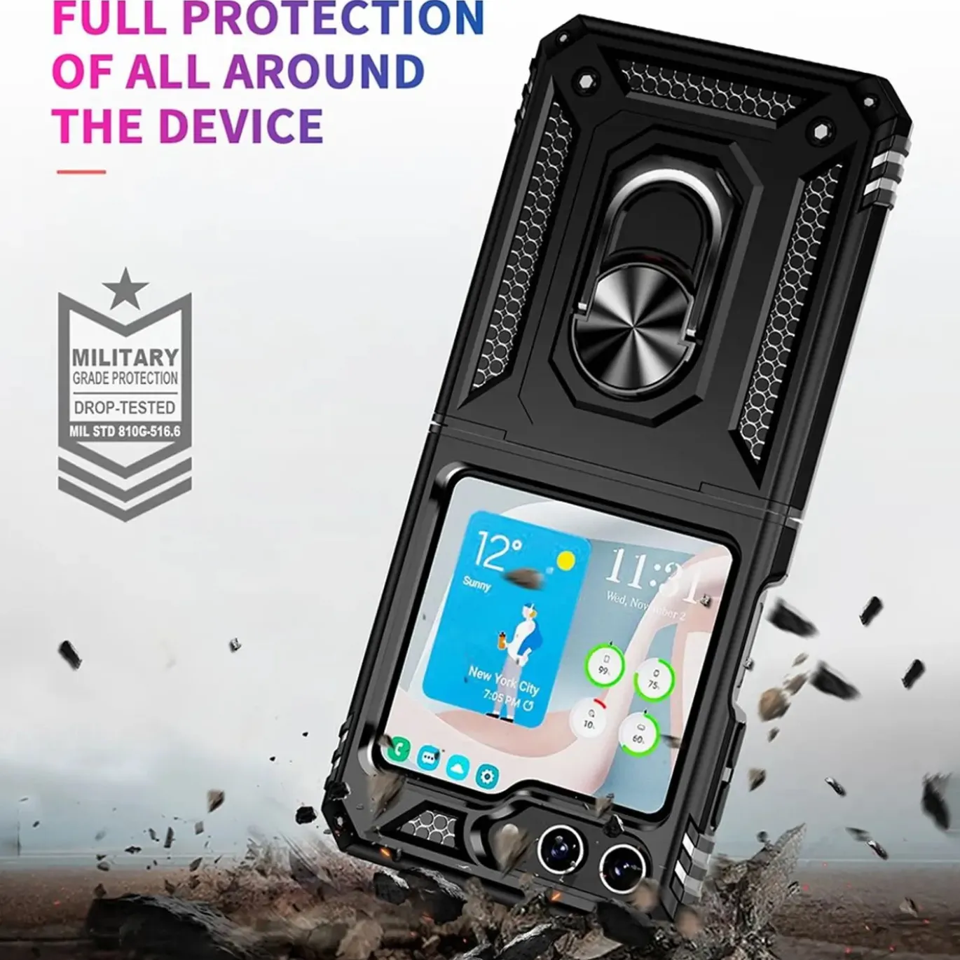 Samsung Galaxy Z FLIP 5 - Outdoor Hardcase mit Ringhalter