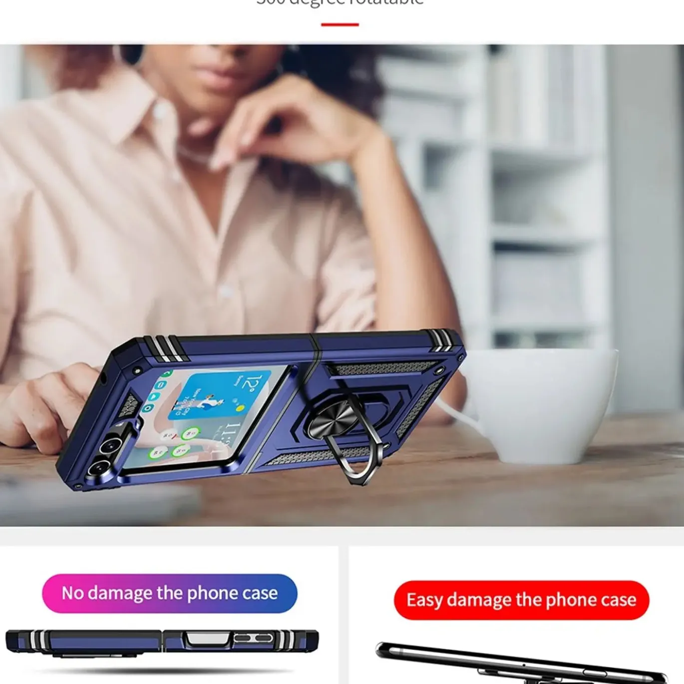 Samsung Galaxy Z FLIP 5 - Outdoor Hardcase mit Ringhalter