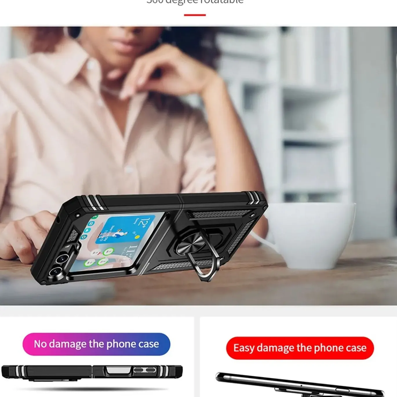 Samsung Galaxy Z FLIP 5 - Outdoor Hardcase mit Ringhalter