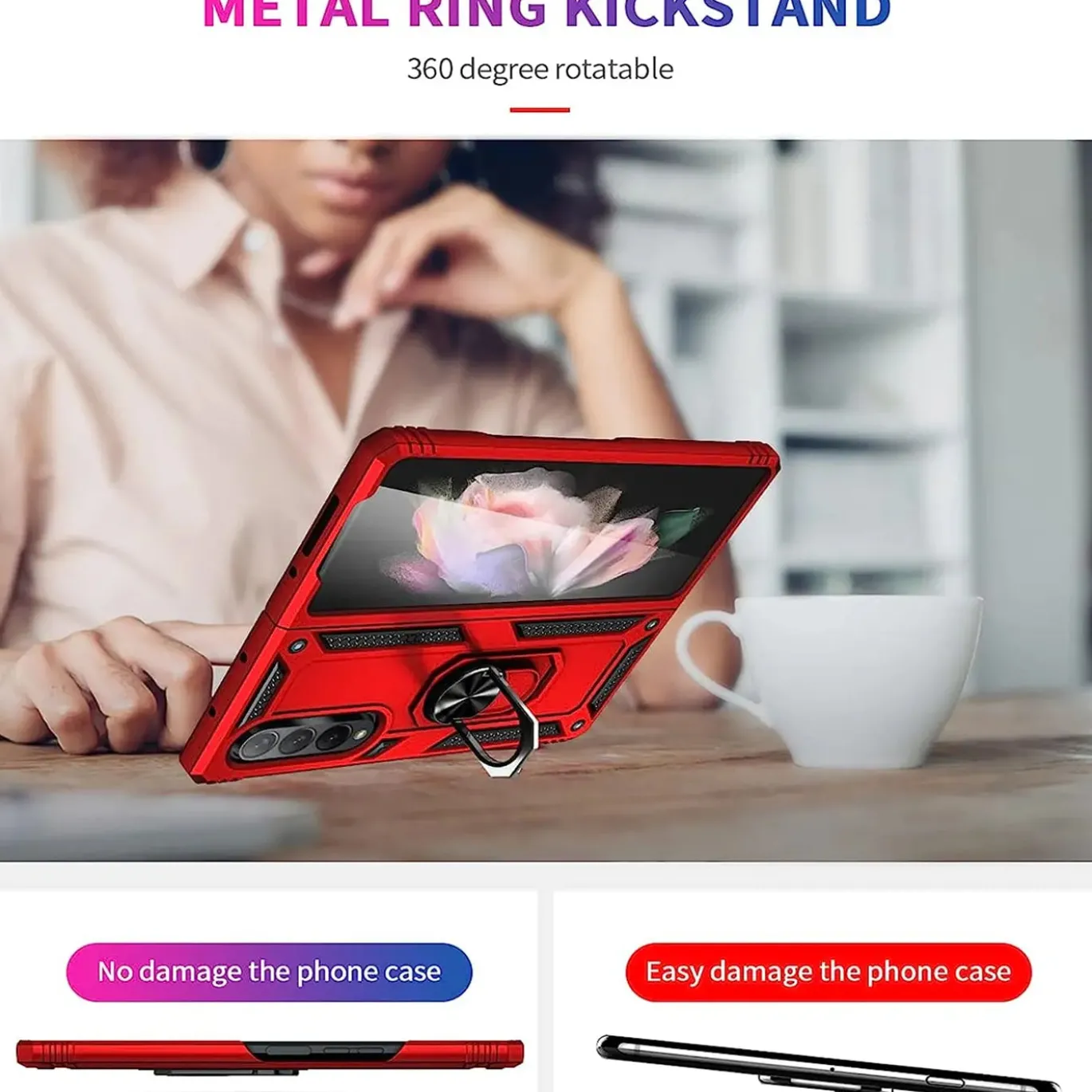Samsung Galaxy Z FOLD 4 - Outdoor Hardcase mit Ringhalter