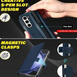 Samsung Galaxy Z FOLD 6 - Robuste Klapphülle mit RFID Block