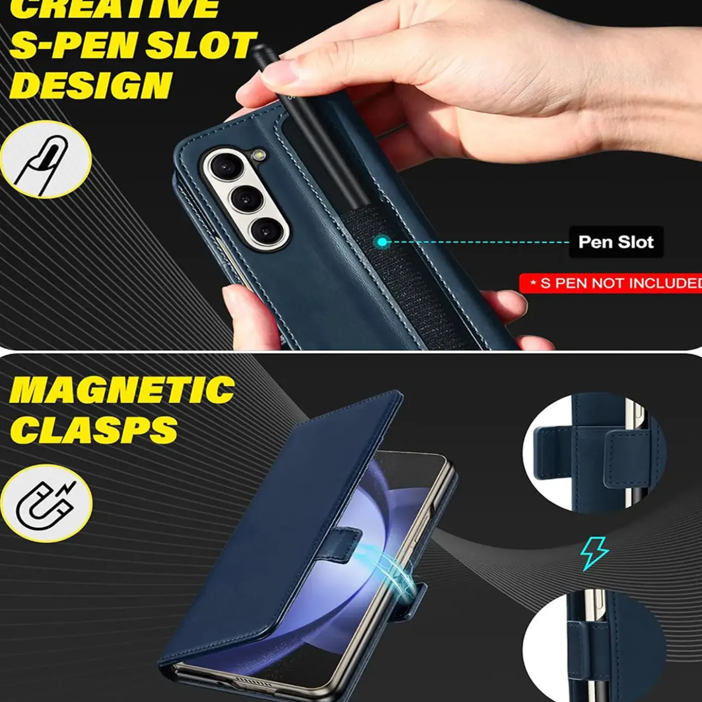 Samsung Galaxy Z FOLD 6 - Robuste Klapphülle mit RFID Block