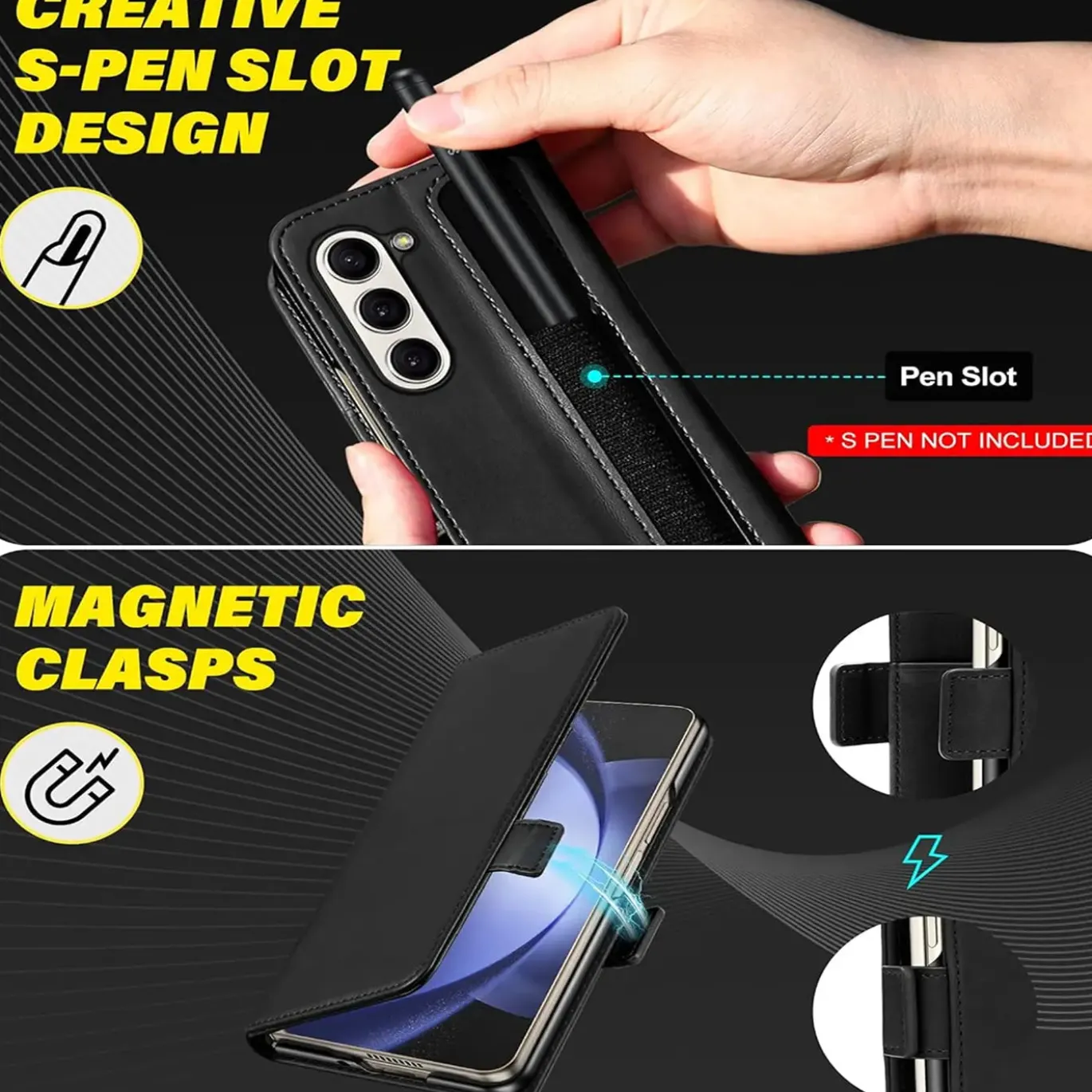 Samsung Galaxy Z FOLD 6 - Robuste Klapphülle mit RFID Block