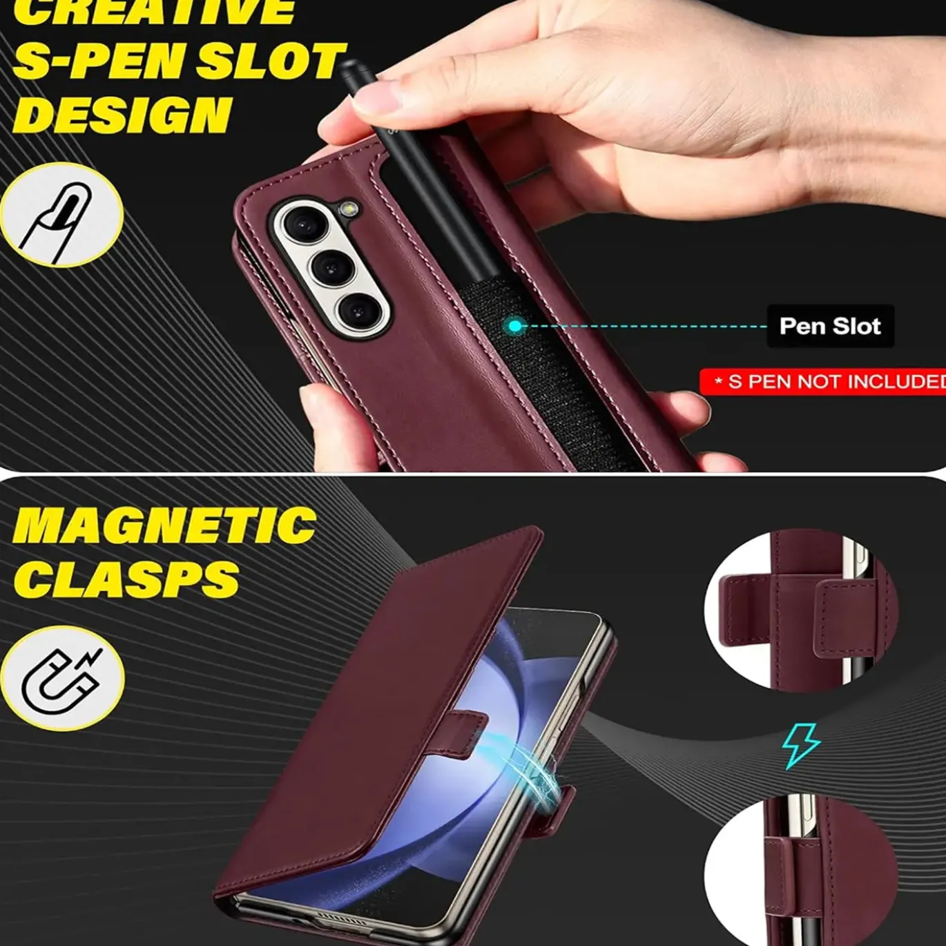 Samsung Galaxy Z FOLD 6 - Robuste Klapphülle mit RFID Block