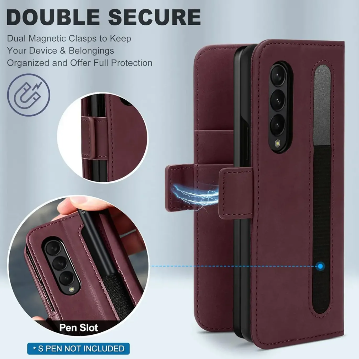 Samsung Galaxy Z FOLD 3 - Robuste Klapphülle mit RFID Block