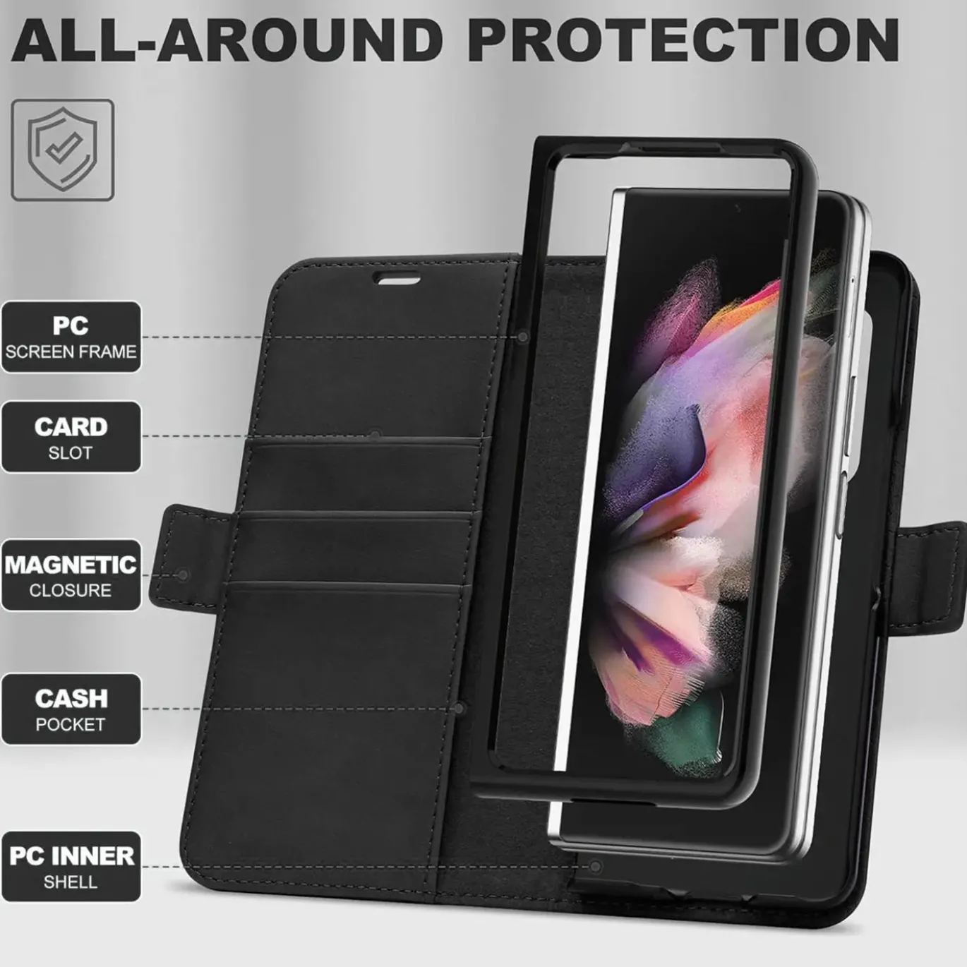 Samsung Galaxy Z FOLD 3 - Robuste Klapphülle mit RFID Block