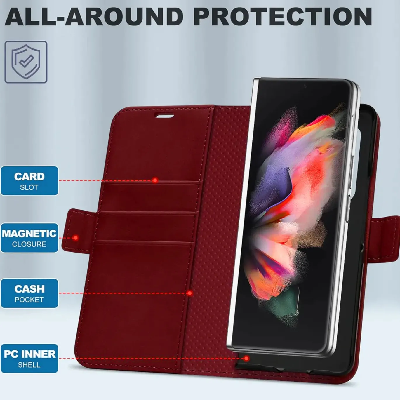 Samsung Galaxy Z FOLD 3 - Robuste Klapphülle mit RFID Block