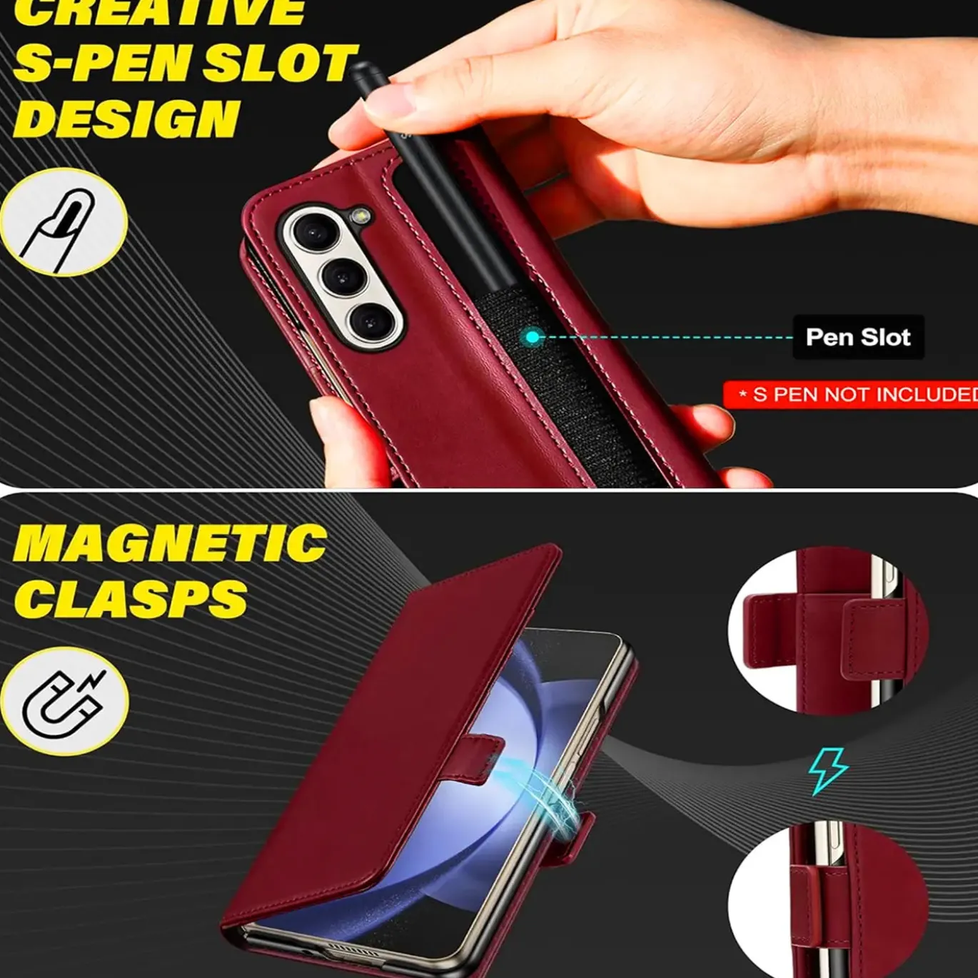 Samsung Galaxy Z FOLD 7 - Robuste Klapphülle mit RFID Block