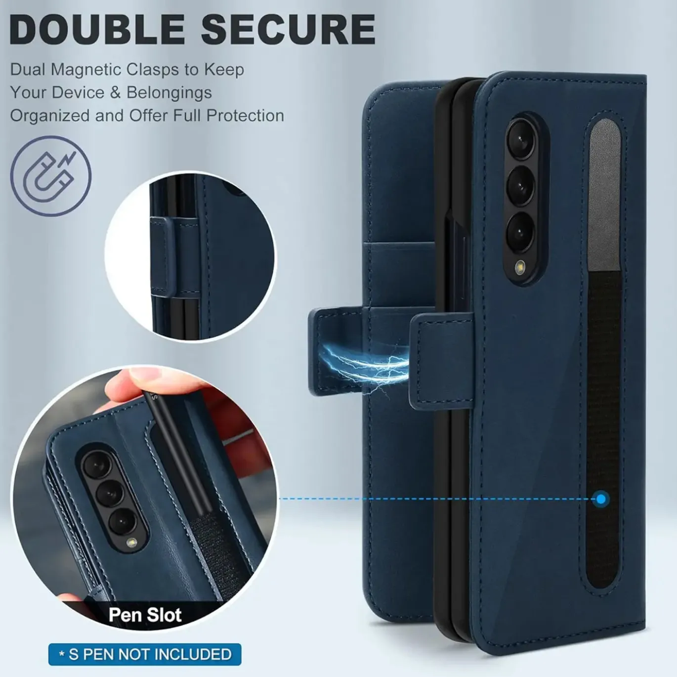 Samsung Galaxy Z FOLD 4 - Robuste Klapphülle mit RFID Block