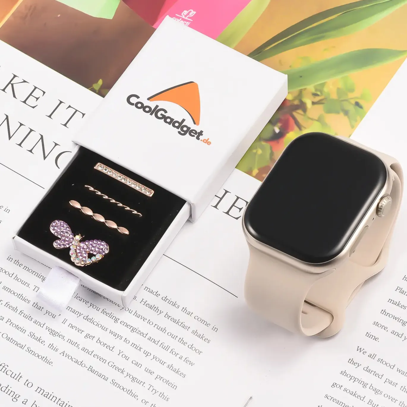 Smartwatch Armbandschmuck Set mit Charms & Deko-Ringen