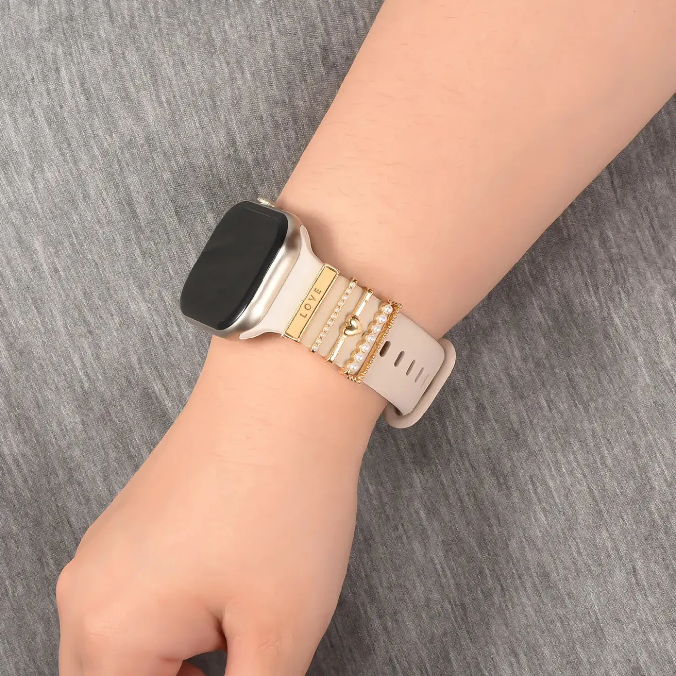 Smartwatch Armbandschmuck Set mit Charms & Deko-Ringen