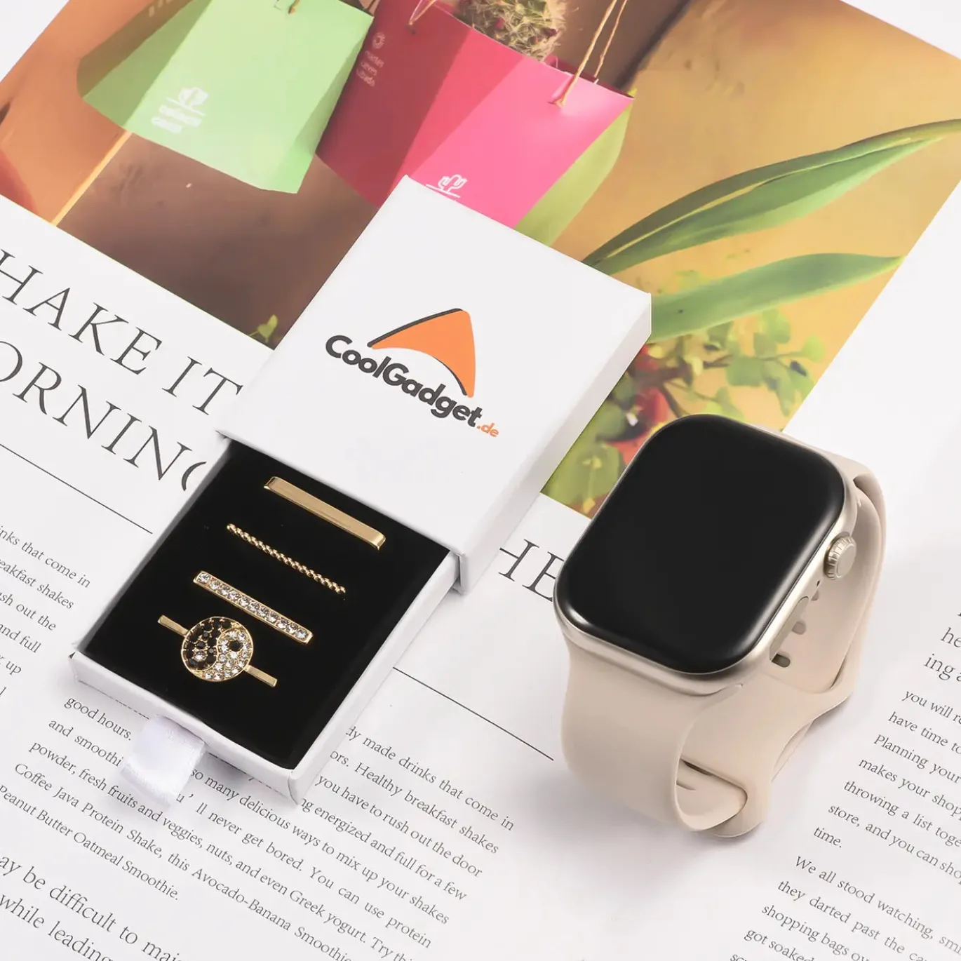 Smartwatch Armbandschmuck Set mit Charms & Deko-Ringen