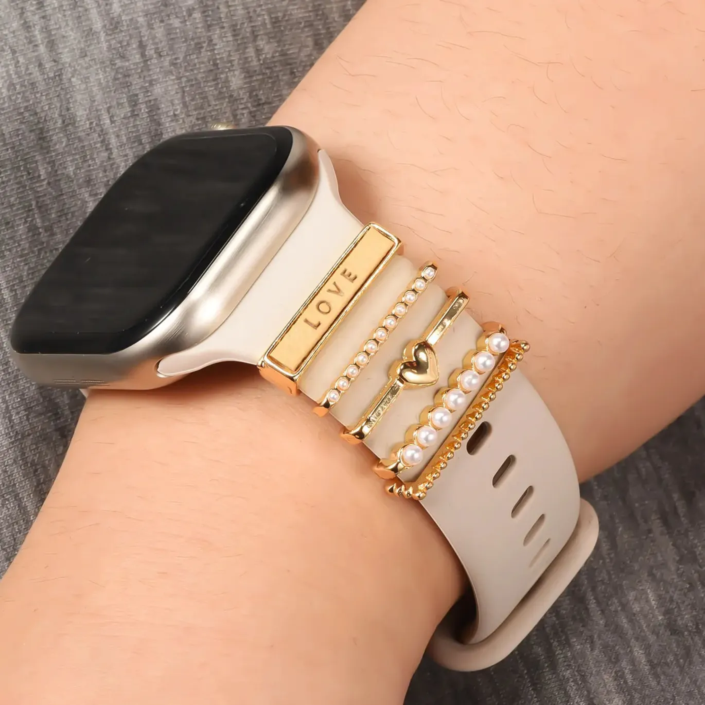 Smartwatch Armbandschmuck Set mit Charms & Deko-Ringen