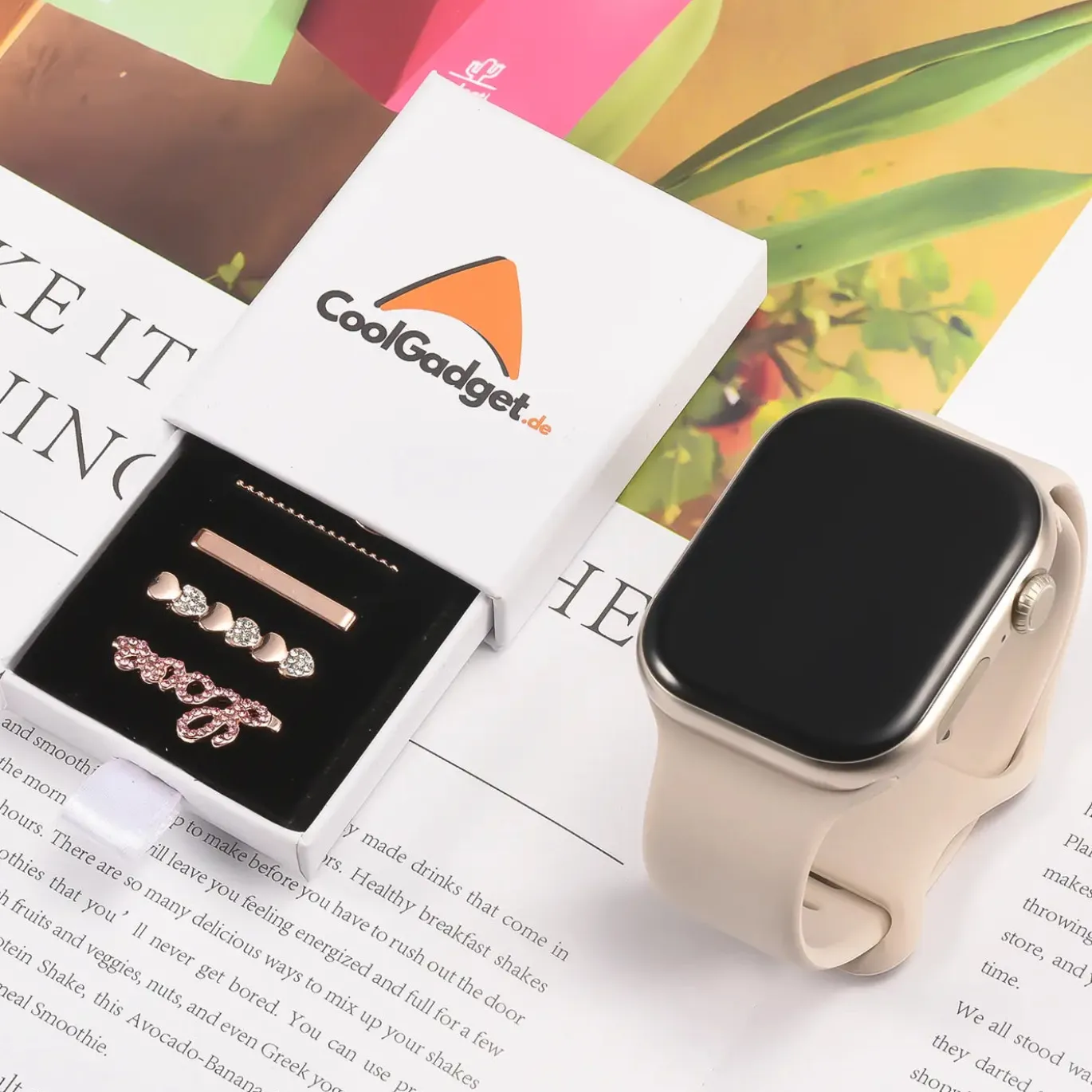 Smartwatch Armbandschmuck Set mit Charms & Deko-Ringen