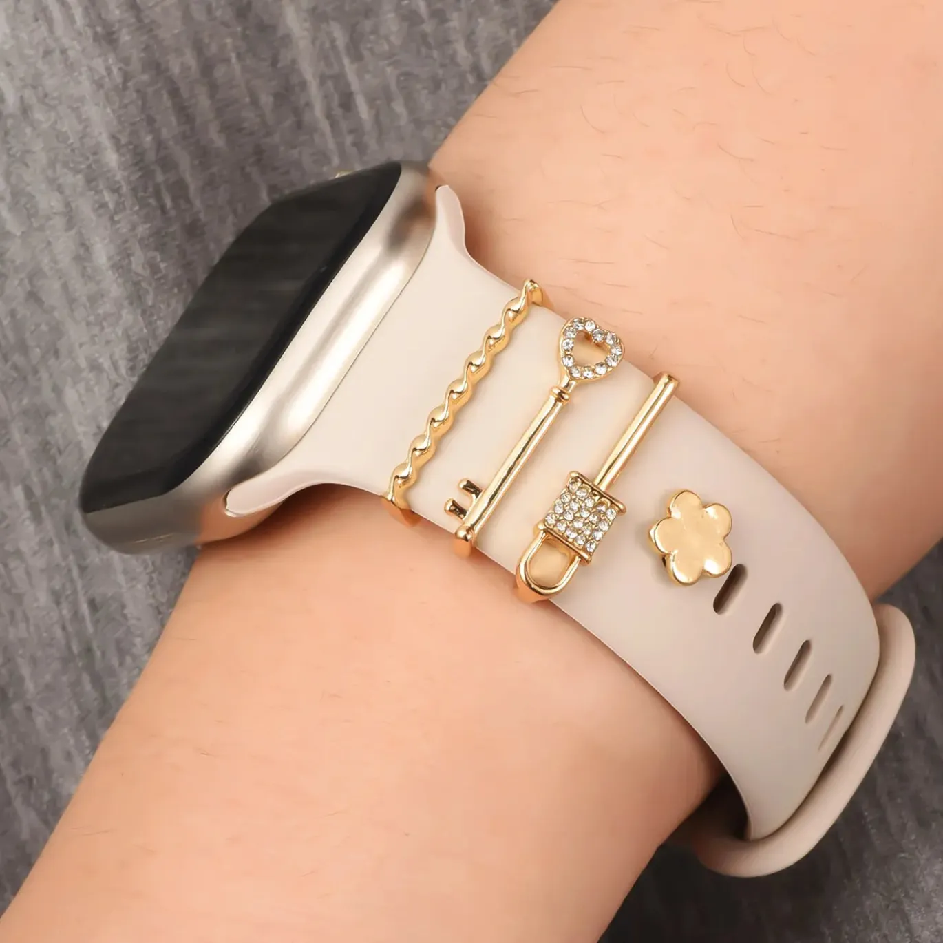 Smartwatch Armbandschmuck Set mit Charms & Deko-Ringen
