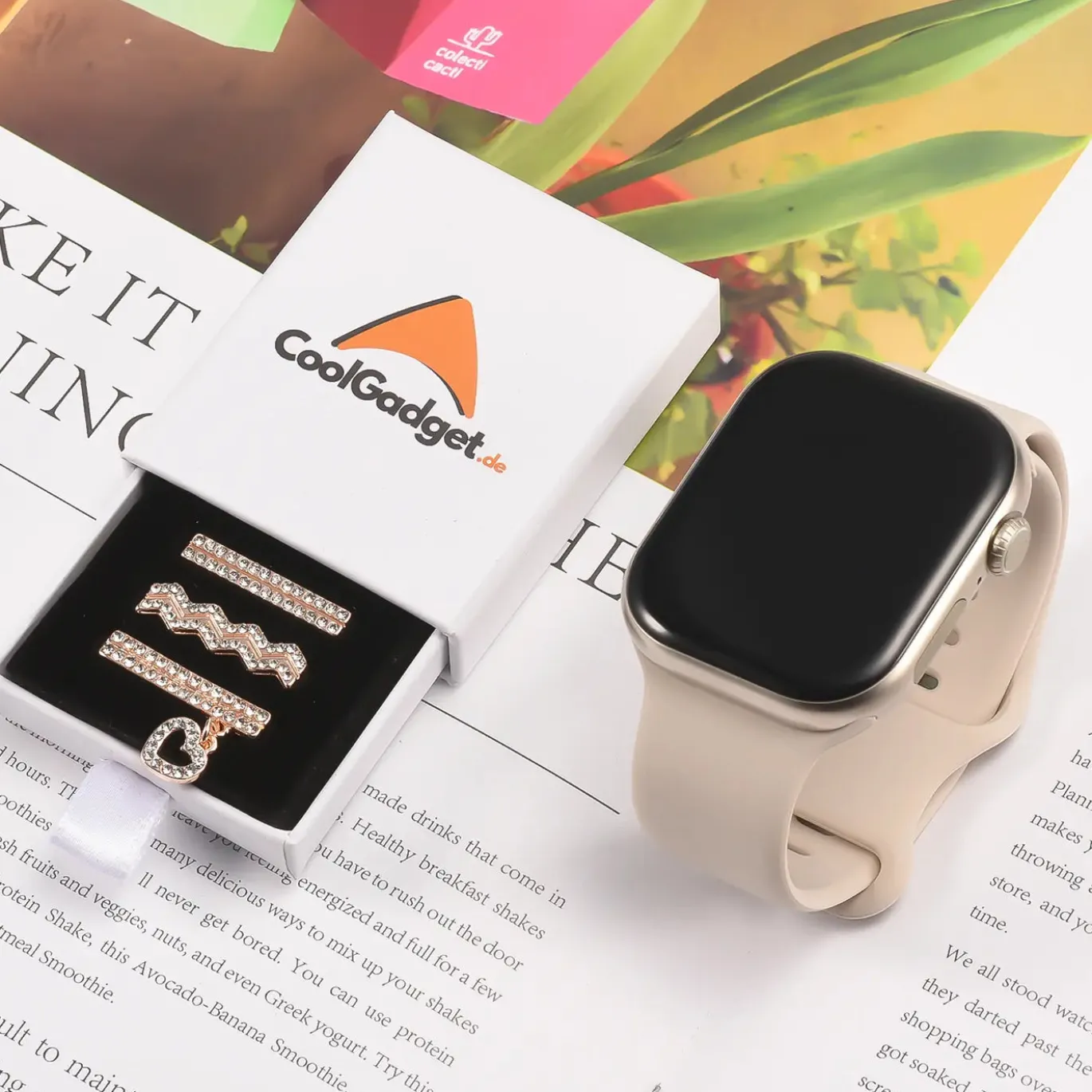 Smartwatch Armbandschmuck Set mit Charms & Deko-Ringen