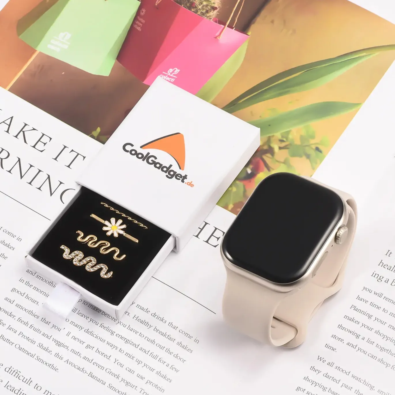 Smartwatch Armbandschmuck Set mit Charms & Deko-Ringen